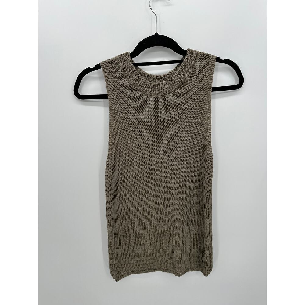 Grade & Gather Knit Crochet Tank Top Women Sz S Capsule Minimal Quiet Luxury